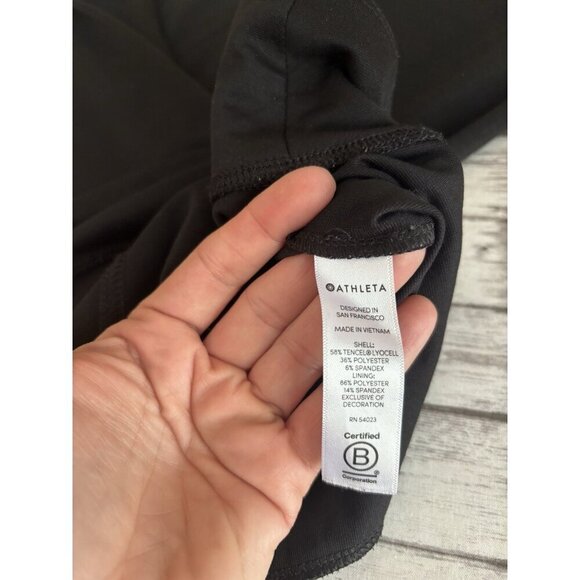 ATHLETA Black Wide Leg Pockets Pants Pull On Cropped Flowy Size XL TALL - Picture 12 of 13